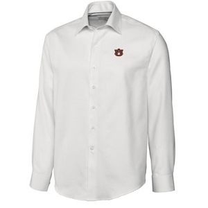 Auburn Tigers Men's LS Epic Easy Care Dobby Shirt - White